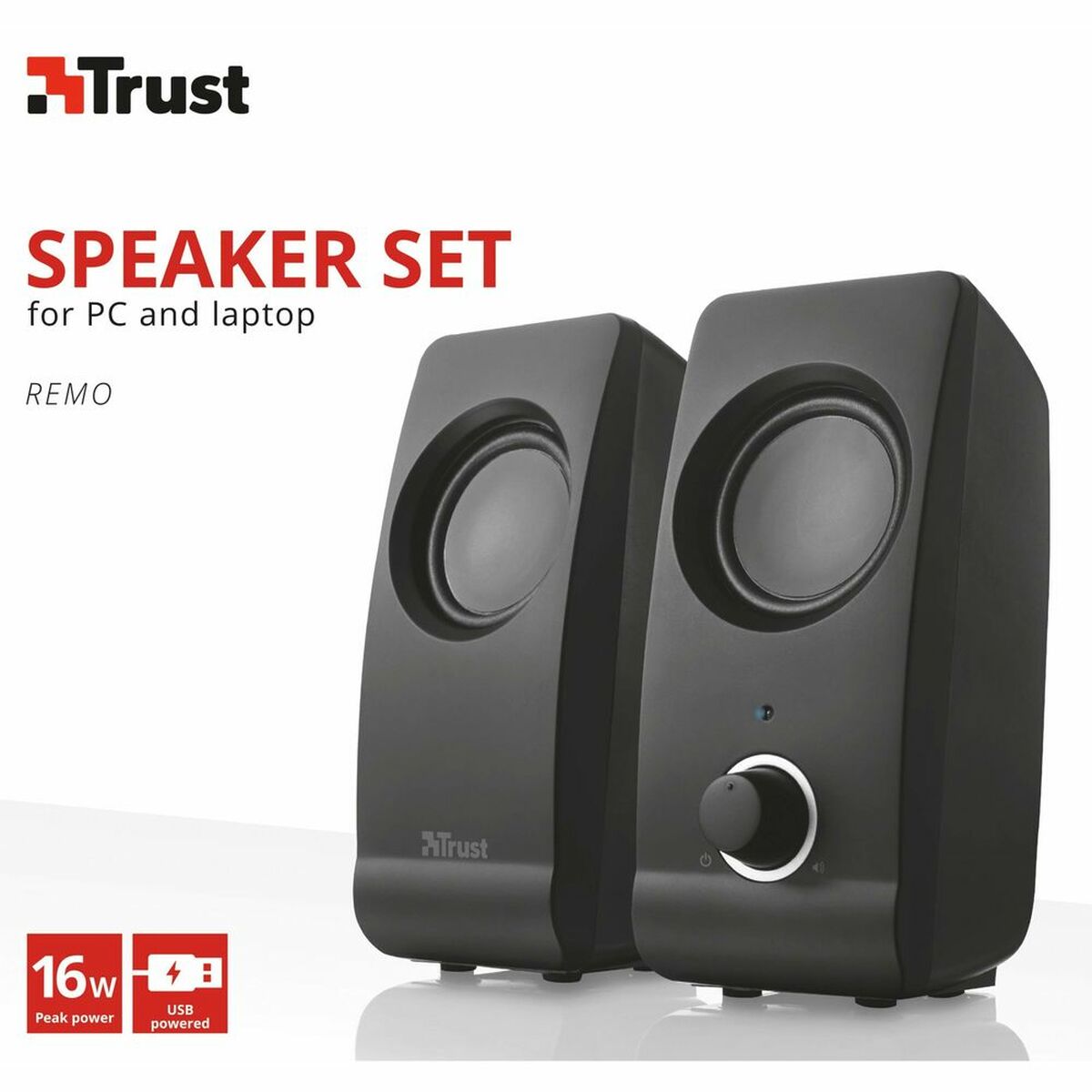 Reproduktory k PC Trust Remo 2.0 Čierna 8 W